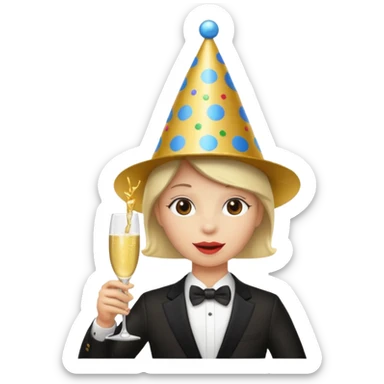 Jet champagne new years 2025 sticker