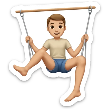 feet swinging while smiling face sticker