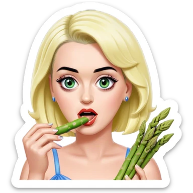 Katy Perry eating asparagus sticker