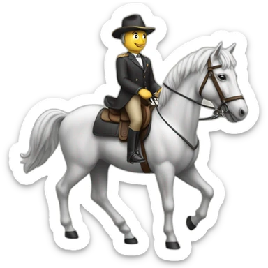 Un monsieur sur un cheval sticker