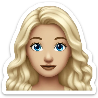 Curvy woman gorgeous blue eyes long hair sticker