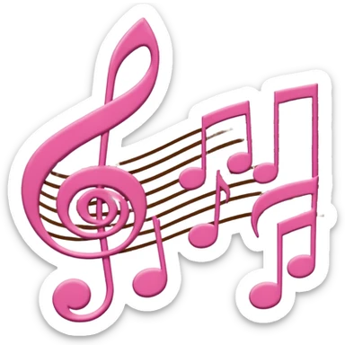 pink and brown polka dot music notes sticker