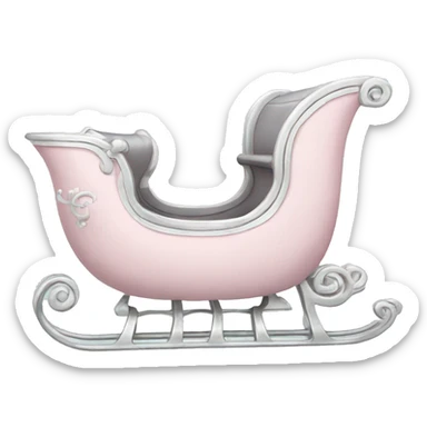 pale pink sleigh with silver  sticker