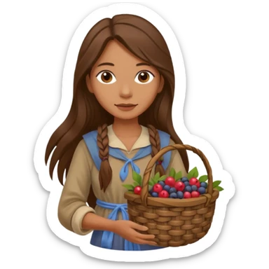 A gatherer woman carrying a woven basket of roots and berries.


















 sticker