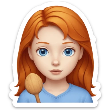 Ginger girl with blue eyes sticker