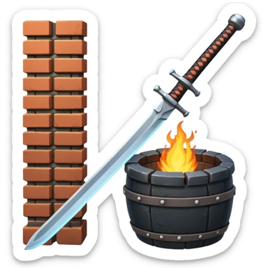 A samurai sword and a forge sticker