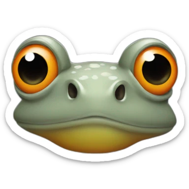 orange frog whit gray hair  sticker