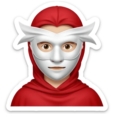 Emoji de la película La casa de papel máscara y la ropa rojo sticker