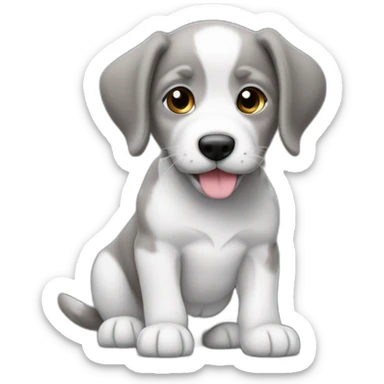 Un chiot americain staff gris avec des petite tache blanche sticker
