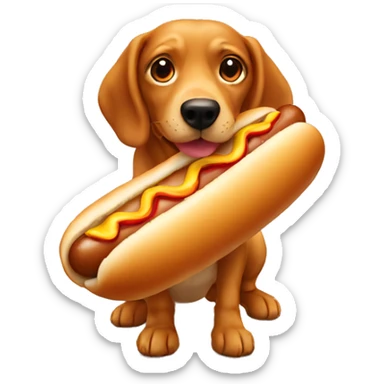 Hot Dog with Dog sticker