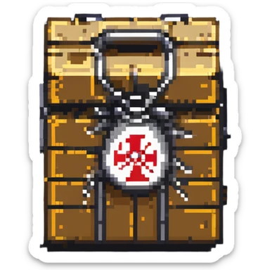power up crate with bomb symbol for a video game sticker