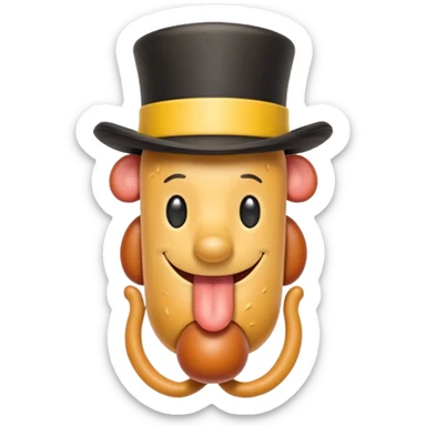 hotdog in a tophat sticker
