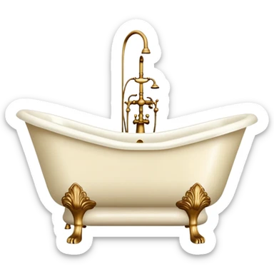 vintage cream bathtub sticker