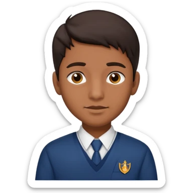 Indian male high school student brown skin dark hair sticker