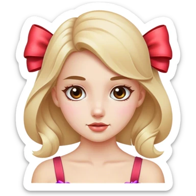 girl with a bow sticker