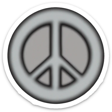 Round peace sign sticker