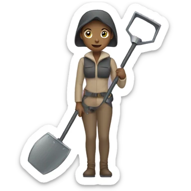 woman holding a metal detector  sticker