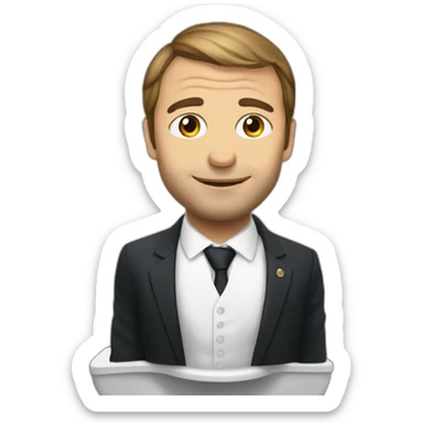 Macron au toilette sticker