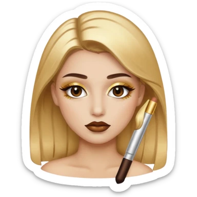 accesories lip gloss brown with makeup gold sticker