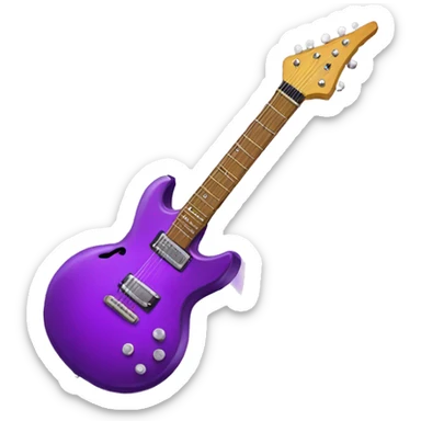 purple guitar with lightning bolt sticker