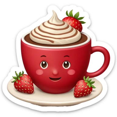 cappucino de chocolate 🍫 com moranguinho sticker