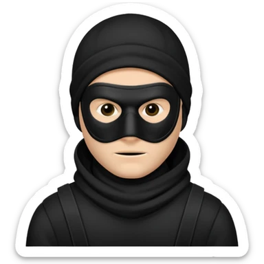 Black and white robber sticker