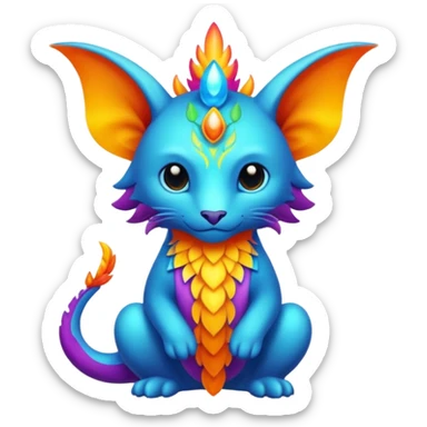 Elemental magical colorful exotic Pokémon-Fakémon-creature sticker