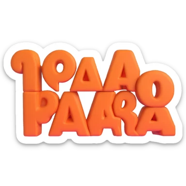 simple, clean, 3D text image with the word 'para' centered, no emoji or face, transparent background sticker