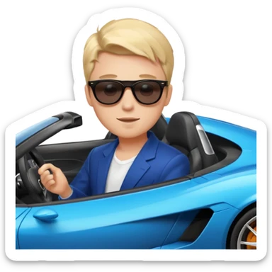 A rich boy in the super car going in speed  sticker