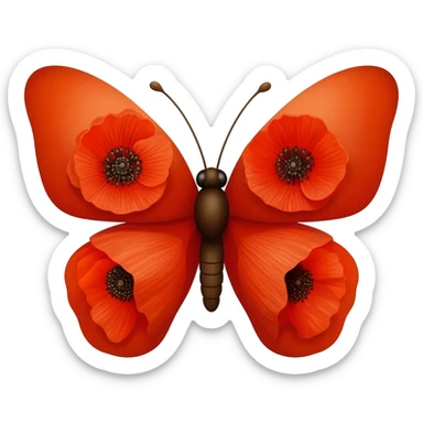 БАБОЧКА ИЗ МАКОВ sticker