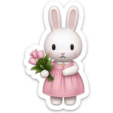 miffy holding flowers  sticker