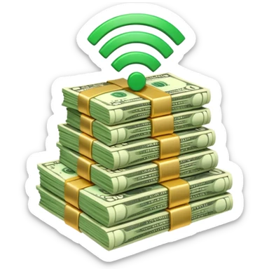 wifi money stack sticker