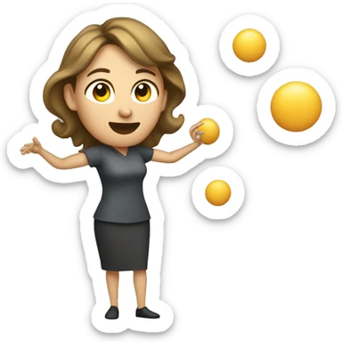 woman  juggling bytes sticker