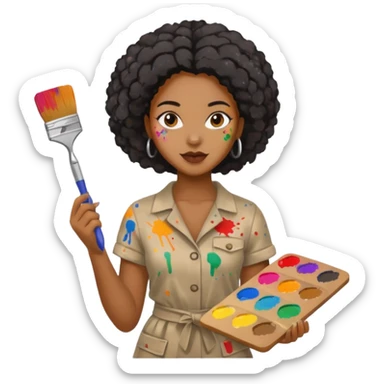 Street Painter black woman sticker