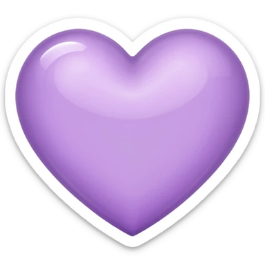 A light purple heart emoji that has the same shape as a normal heart emoji and light reflecting is from the tip of the heart and not in a circular  shape sticker