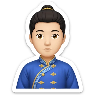 manchu hairstyle on chineese man sticker