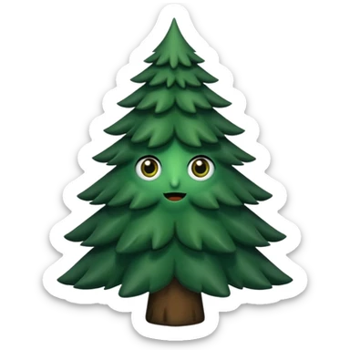 sapin avec deux gros yeux noirs sticker