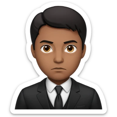 cool professional brown skin black hair male lawyer sticker