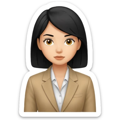 Salon owner a girl with blazer in black hair sticker
