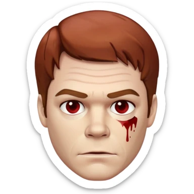Dexter Morgan, mysterious and mystical, with bloody details sticker