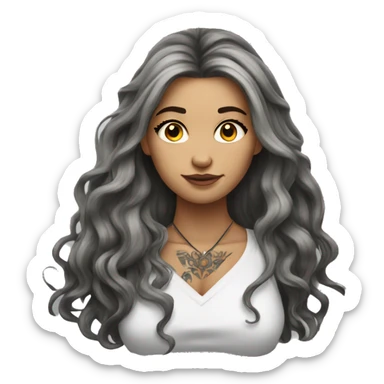 tattooed woman very attractive long hair sticker