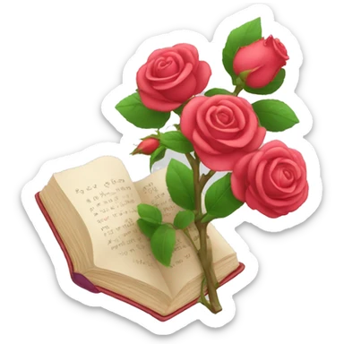 Rosa y libro de sant jordi sticker