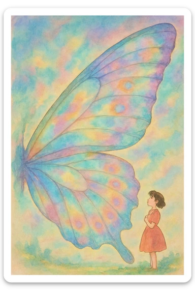 right butterfly wing, ethereal colors sticker