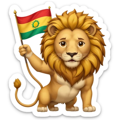 lion waving the Kurdistan flag sticker