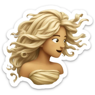 A face blowing the wind, as a personification of nature sticker