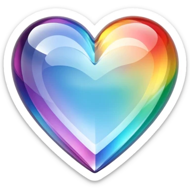 colorful crystal heart sticker