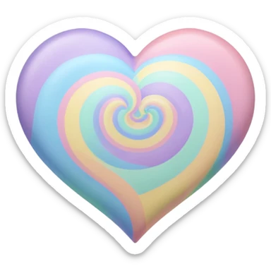 pastel heart with a pastel rainbow swirl pattern sticker