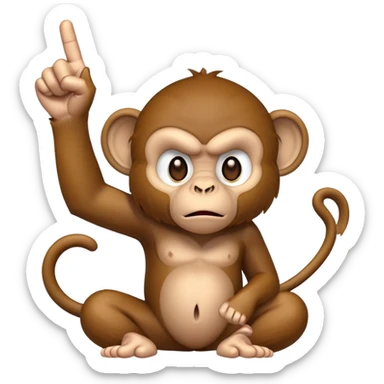 monkey raising middle finger  sticker