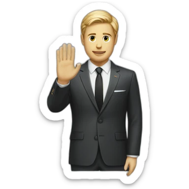 Roman salute whit hugo boss suit sticker