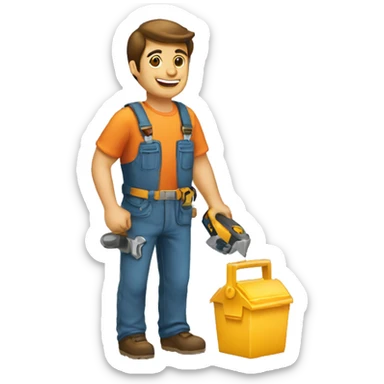 Man rent tools, building  sticker